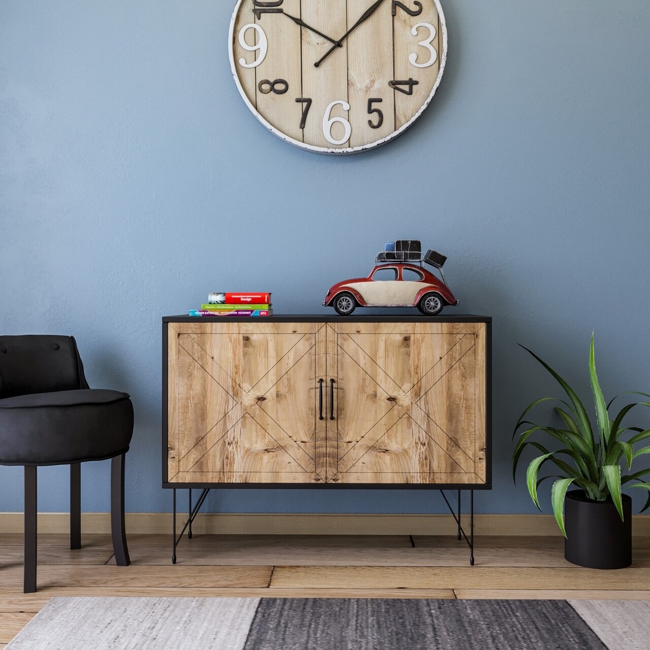 Comoda Jupiter, Kalune Design, 100x40x77 cm, maro - imagine 5